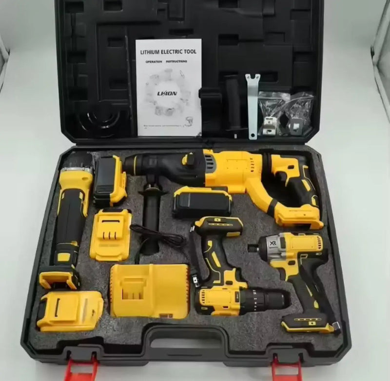 HAMMER TOOLS AKU SET 4U1 BUŠILICA/UDARNI ODVIJAČ/KUTNA BRUSILICA/SDS ŠTEMERICA X4 BATERIJA 42V Outlet Prodaja