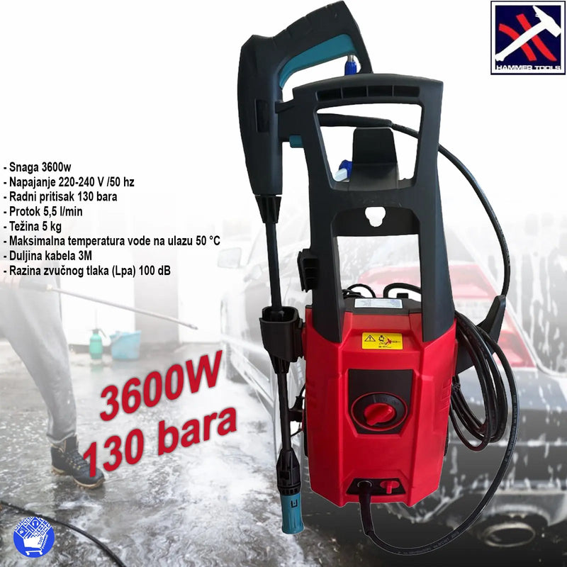 HAMMER TOOLS VISOKOTLAČNI ČISTAČ PERAČ MINIWASH 3600W SA OPREMOM Outlet Prodaja