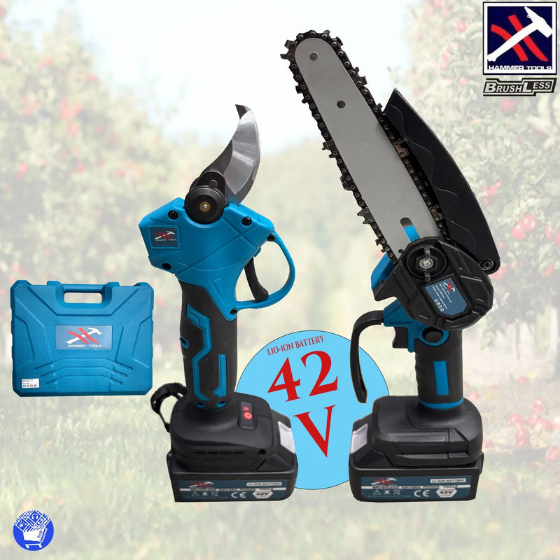 SET MINI AKU PILA + AKU ŠKARE 42V X2 BATERIJA HAMMER TOOLS Outlet Prodaja